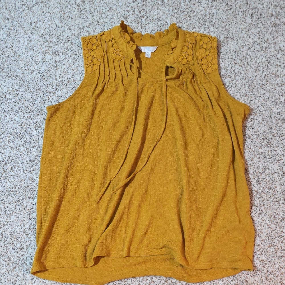 Time and Tru Mustard Sleeveless Blouse
